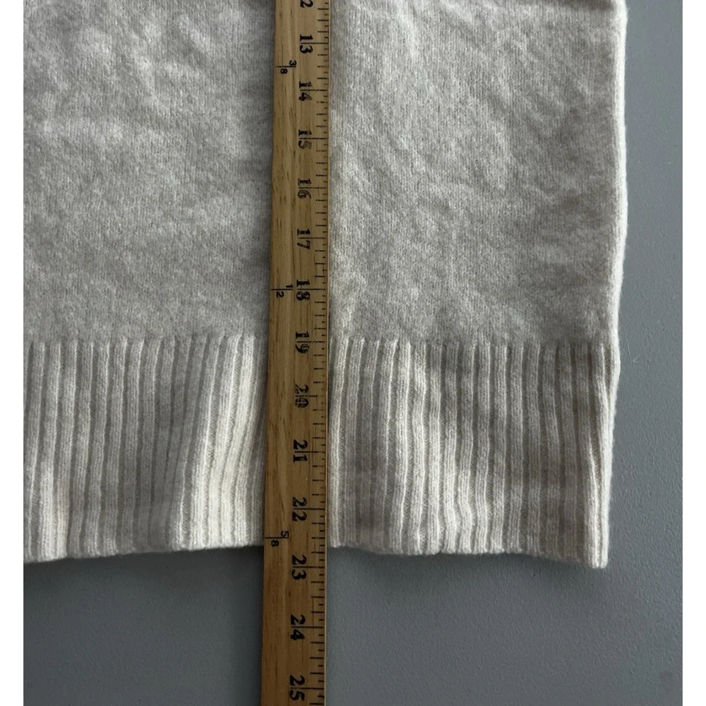 J Crew Oversized Sweater Tee Lambswool Wool Womens Small Beige Natural Crewneck
